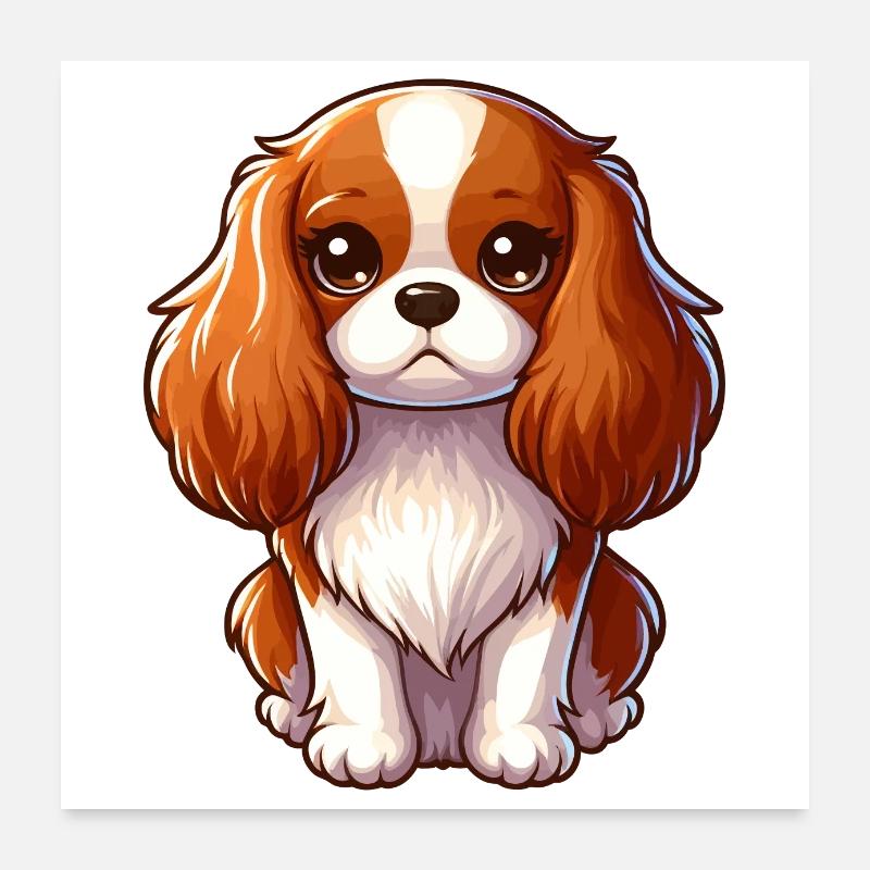 King Charles Cavalier Dog Poster 24" x 24" (60x60 cm)