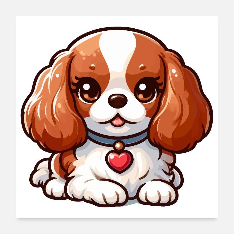 Reclining Cavalier King Charles Poster 24" x 24" (60x60 cm)