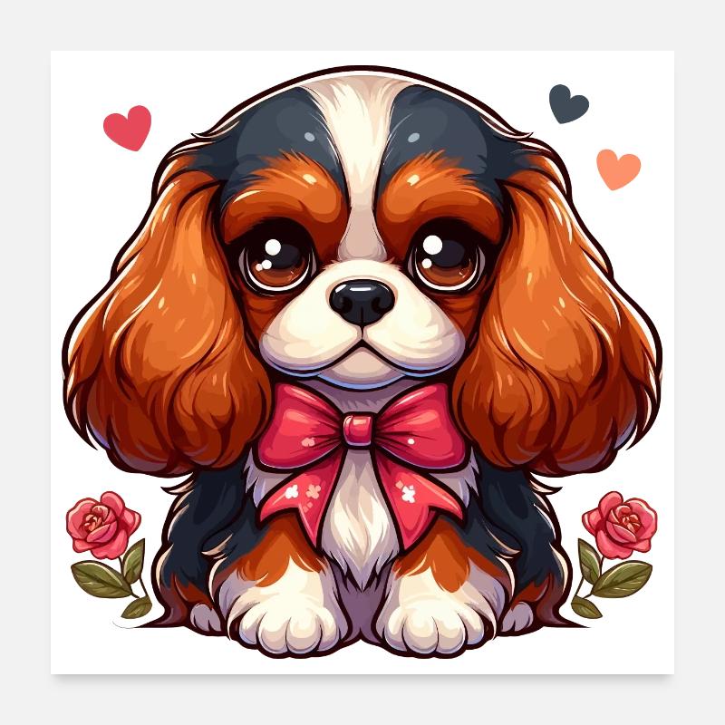Cavalier King Charles Dog Poster 24" x 24" (60x60 cm)