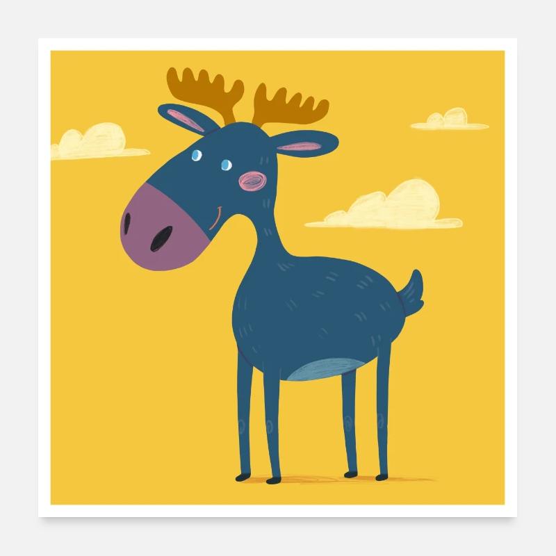 Little Moose Poster 24" x 24" (60x60 cm)
