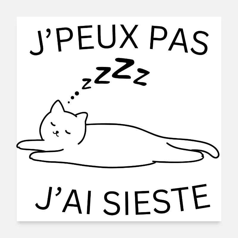 J'peux pas j'ai sieste Poster 60 x 60 cm