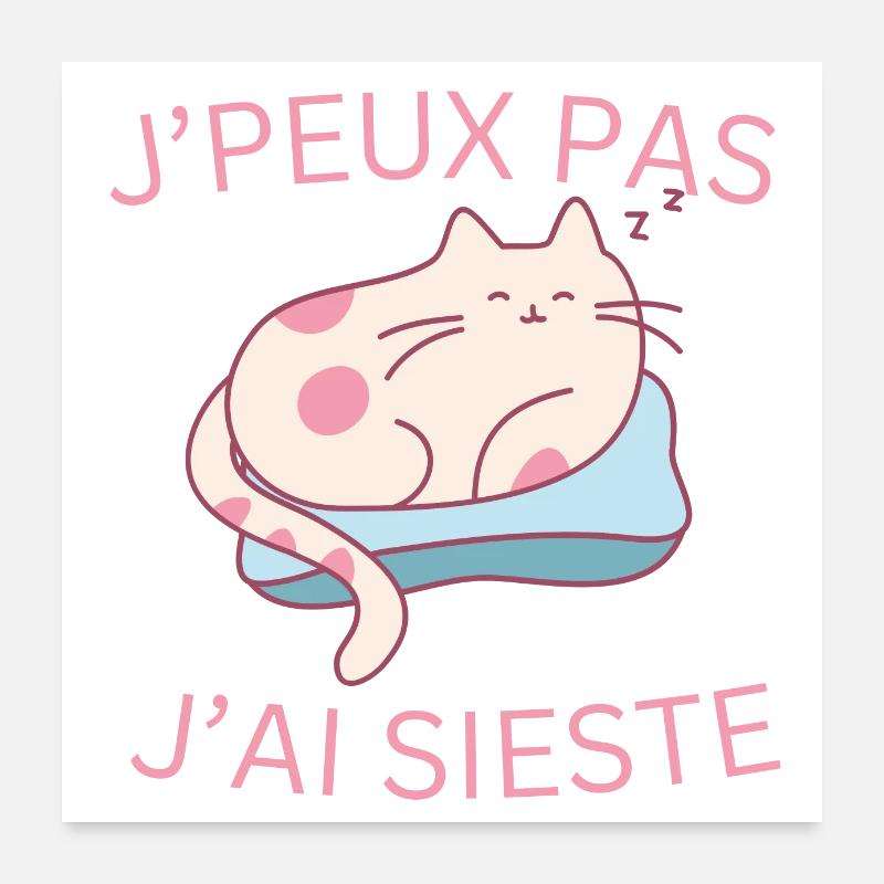 J'peux pas j'ai sieste Poster 60 x 60 cm