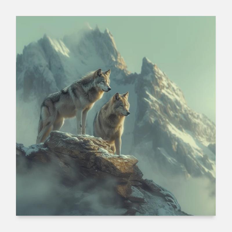 Wolves at the top Poster 24" x 24" (60x60 cm)