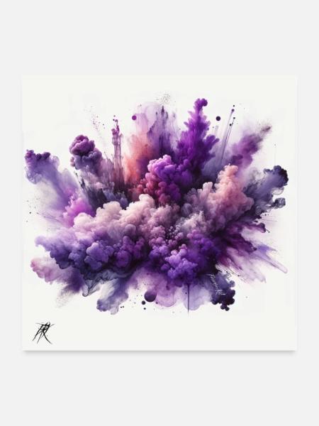 Nuée de pourpre et de mystère - Poster 60 x 60 cm - blanc - Devant