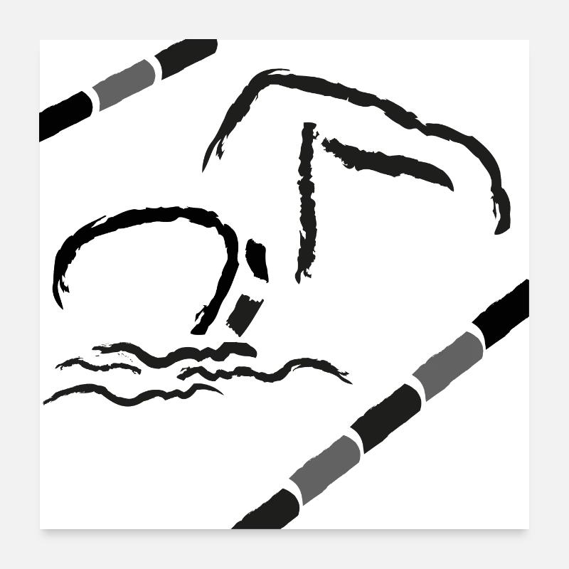 Natation Poster 60 x 60 cm