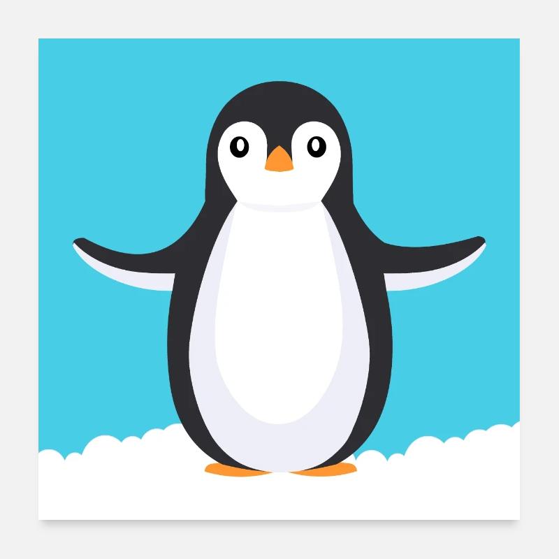 Pingouin de dessin animé Poster 60 x 60 cm
