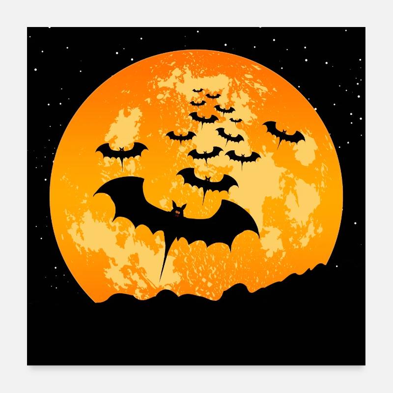 Halloween-Fledermäuse Poster 60x60 cm