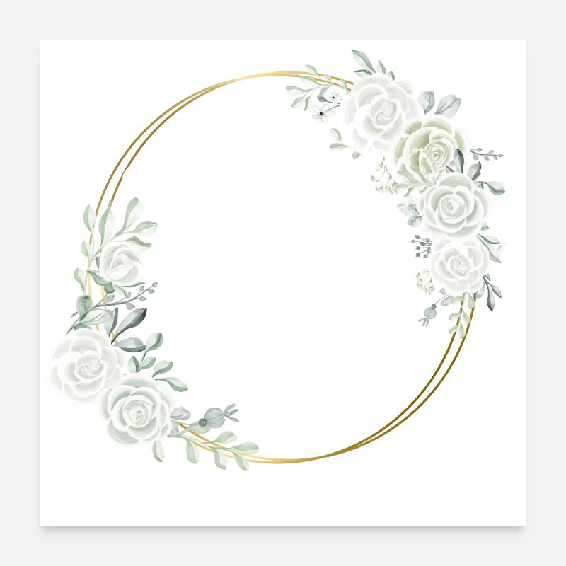 Témoin de la mariée fleurs blanches-tshirt assorti Poster 60 x 60 cm