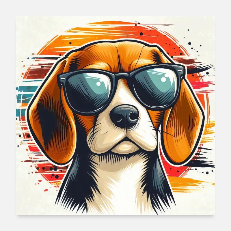 Beagle Kunst Poster 60x60 cm