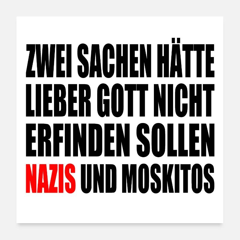 Fch nzs - nazis und moskitos Poster 60x60 cm