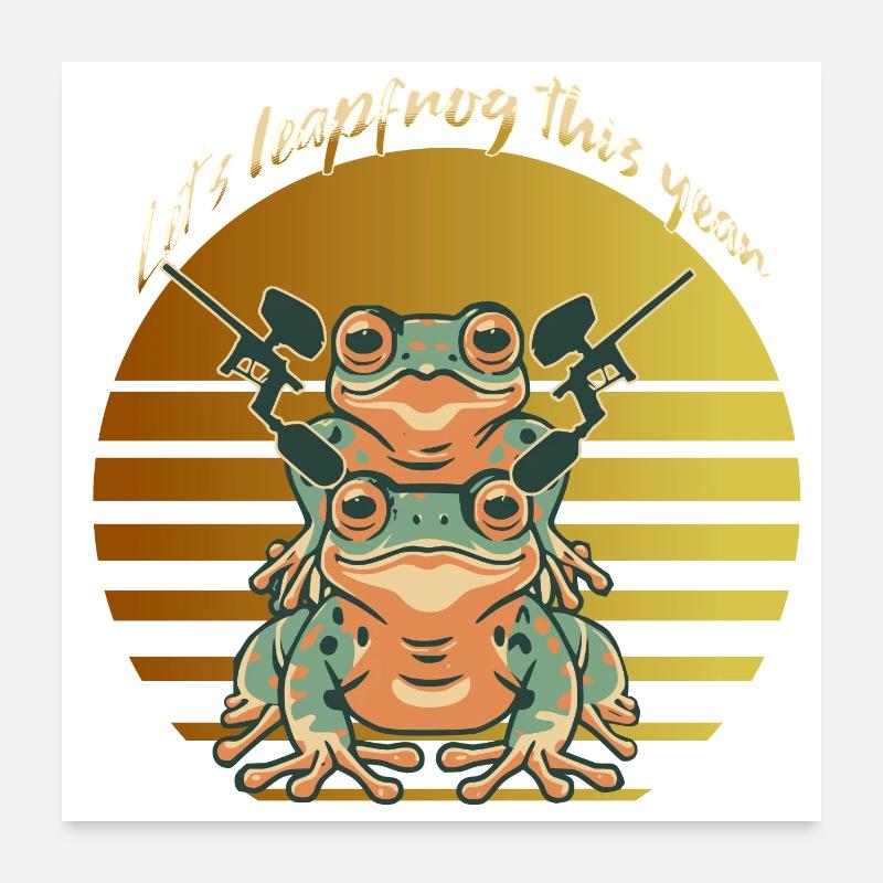 let's leapfrog this year, paintball tecnique Poster 24" x 24" (60x60 cm)