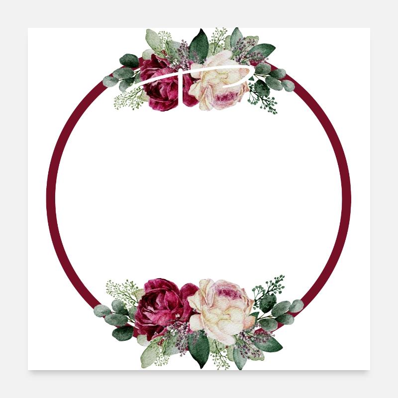 Team Floral Strap - Matching Tshirt Poster 24" x 24" (60x60 cm)