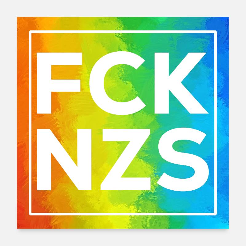 FCK NZS Cutout mit Rahmen Poster 60x60 cm