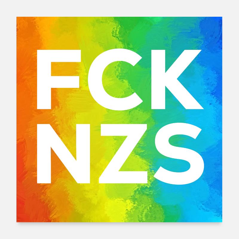 Fck NZS Cutout Regenbogen Poster 60x60 cm