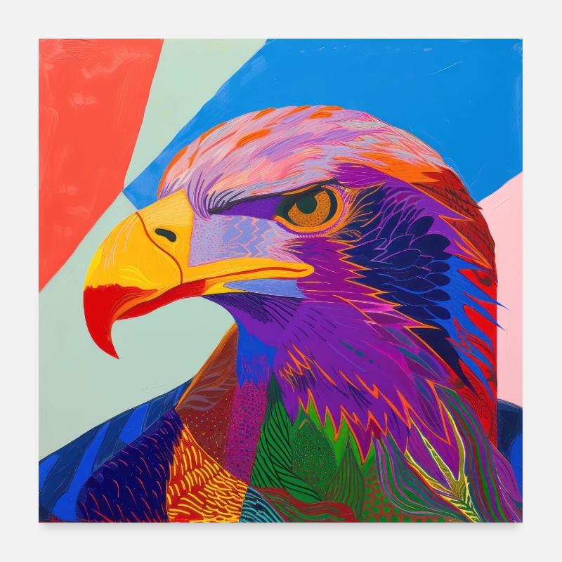 adler, vogel, bunt, tier, geschenk, geschenkidee Poster 60x60 cm