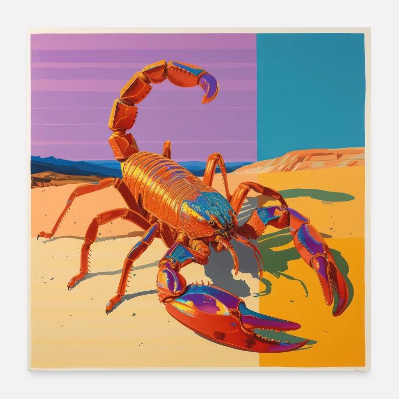 scorpion, bunt, tier, geschenk, geschenkidee Poster 60x60 cm