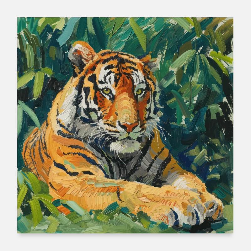 tiger, bunt, tier, geschenk, geschenkidee Poster 60x60 cm
