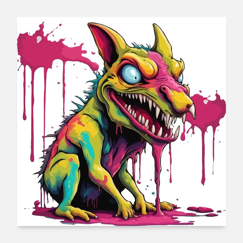 Chupacabra / Créature suceuse / Monstre /Espagne Poster 60 x 60 cm