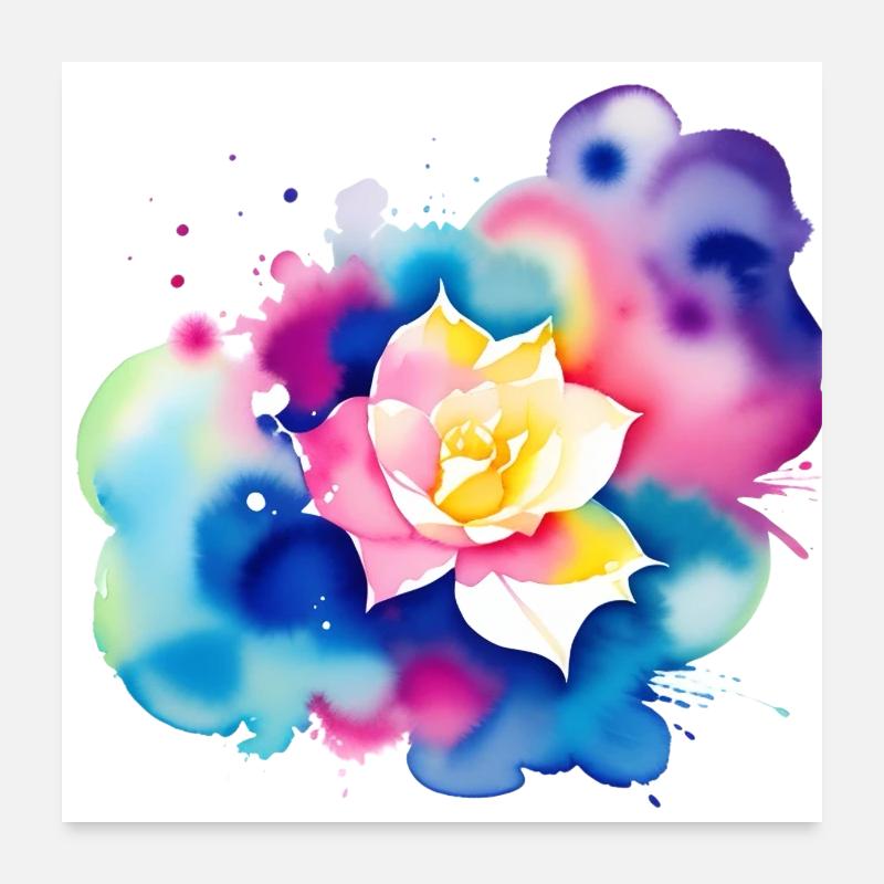 Color splash: Rose Poster 24" x 24" (60x60 cm)
