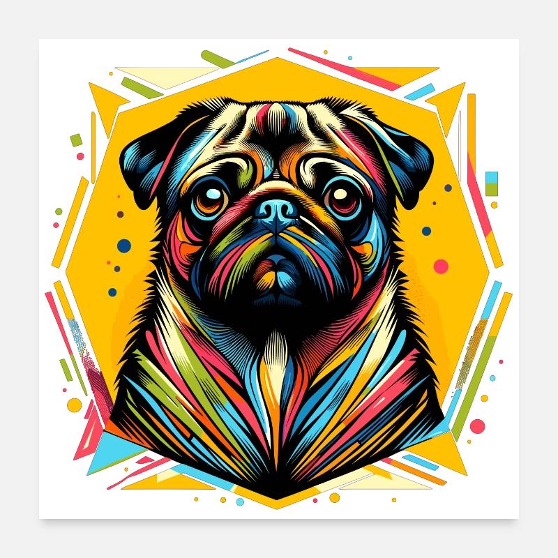 Chien Carlin Poster 60 x 60 cm