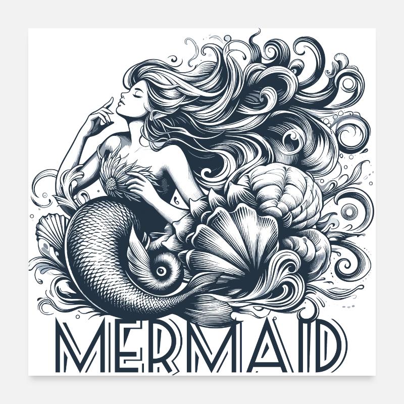 Mermaid Gift Poster 24" x 24" (60x60 cm)