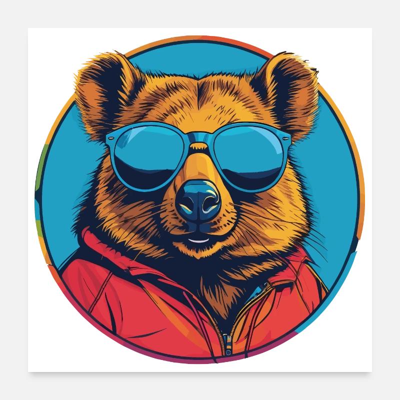 Wombat - Poster 60 x 60 cm - blanc
