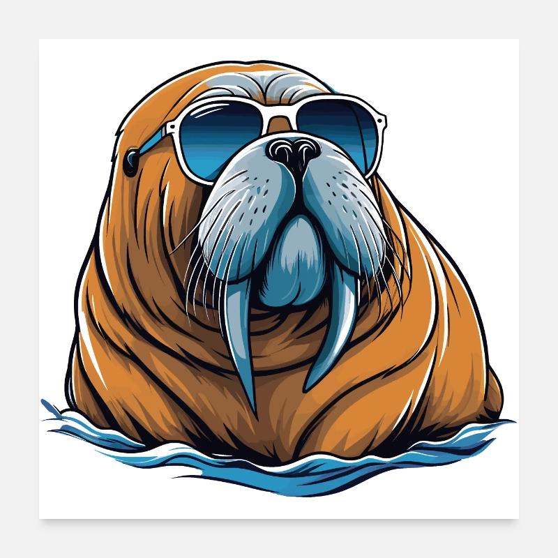 Walrus Poster 24" x 24" (60x60 cm)