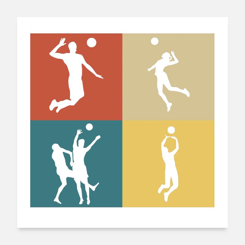 volley-ball vintage rétro Poster 60 x 60 cm