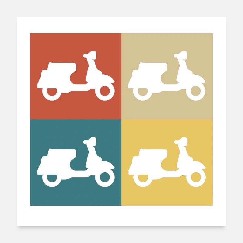 Retro Vintage Roller Poster 60x60 cm