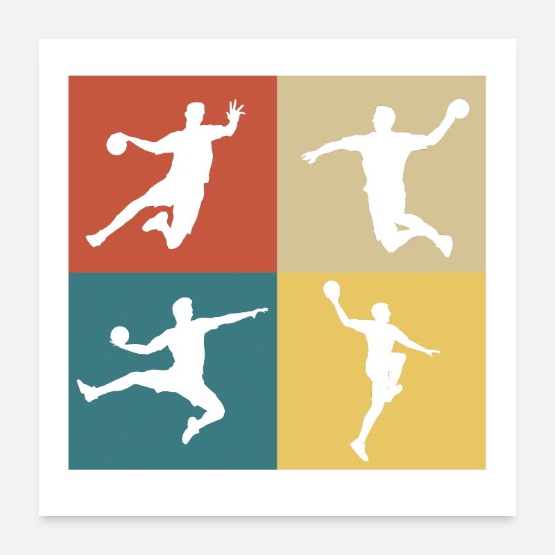 handball vintage rétro Poster 60 x 60 cm