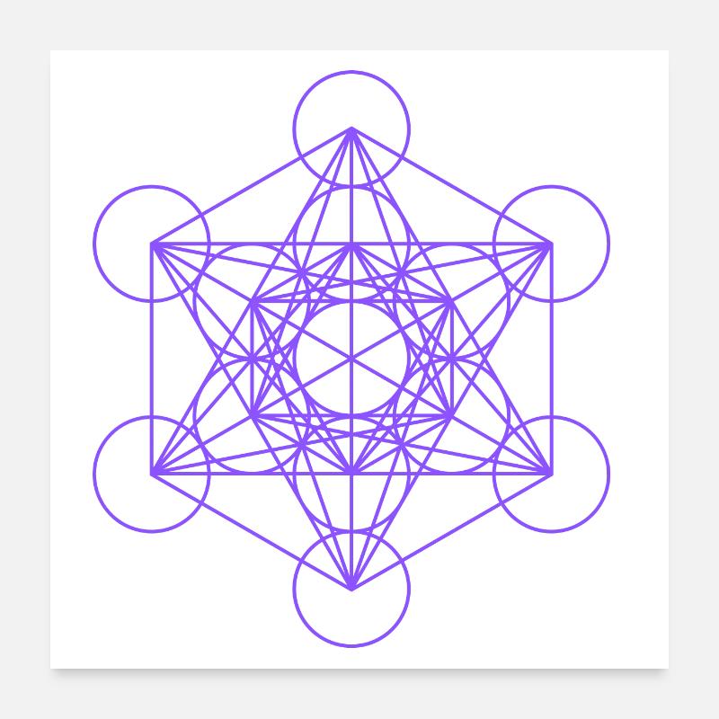 Cube Métaron - Géométrie Sacrée - Création Poster 60 x 60 cm