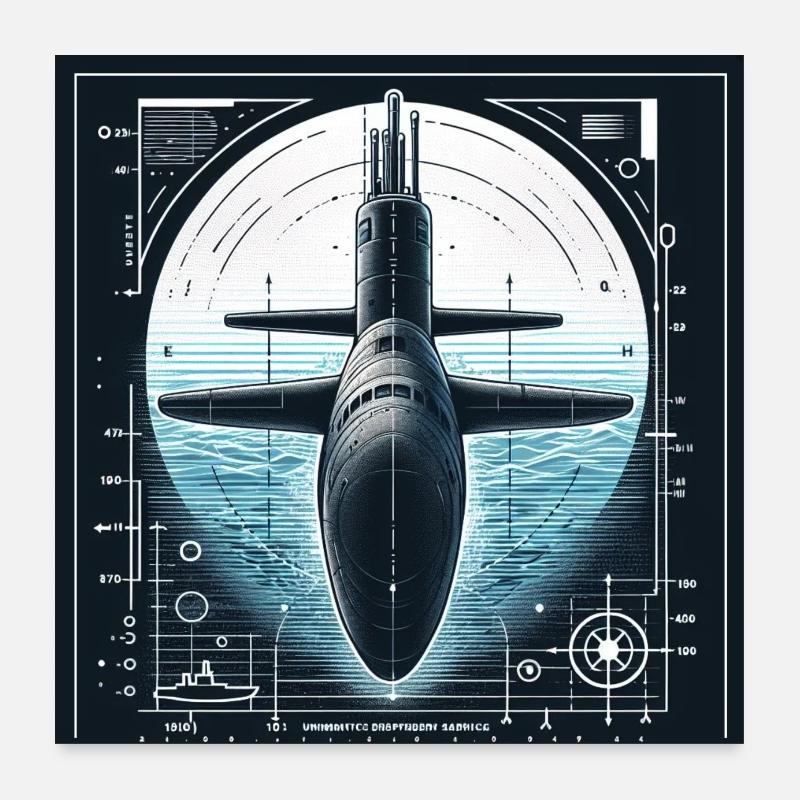 Unterseeboot Poster 60x60 cm