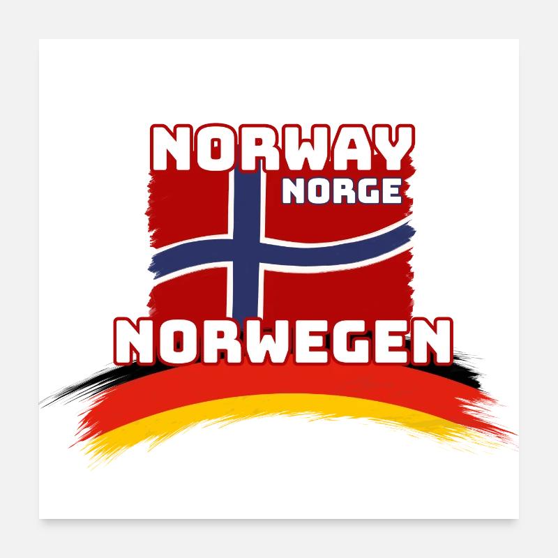 Norvège Allemagne - Poster 60 x 60 cm - blanc
