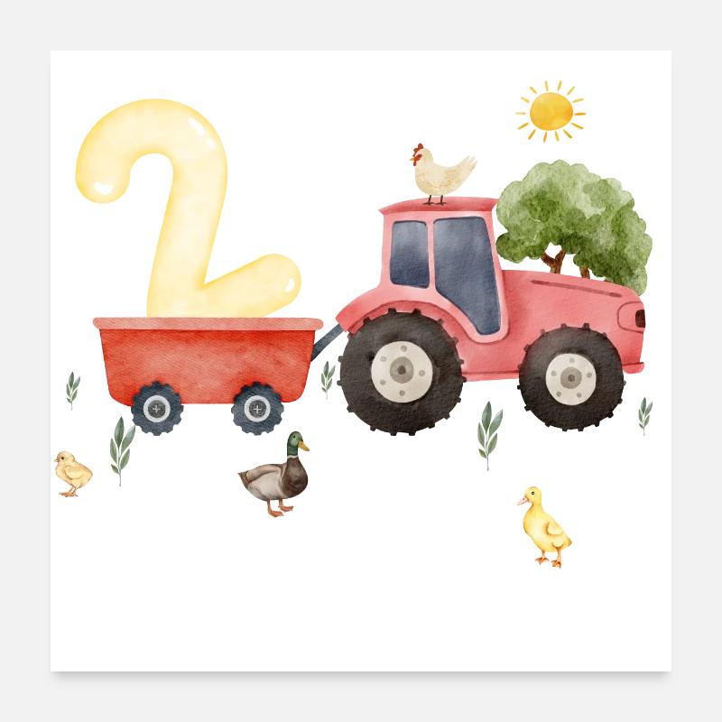2e anniversaire ferme agriculture Poster 60 x 60 cm