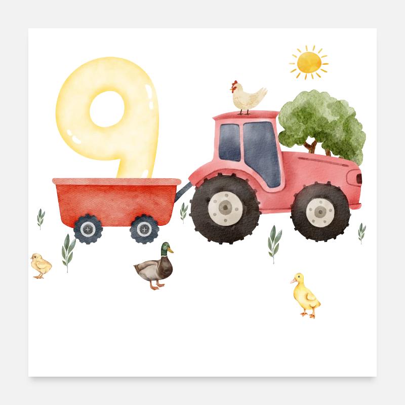 9e anniversaire ferme agriculture Poster 60 x 60 cm
