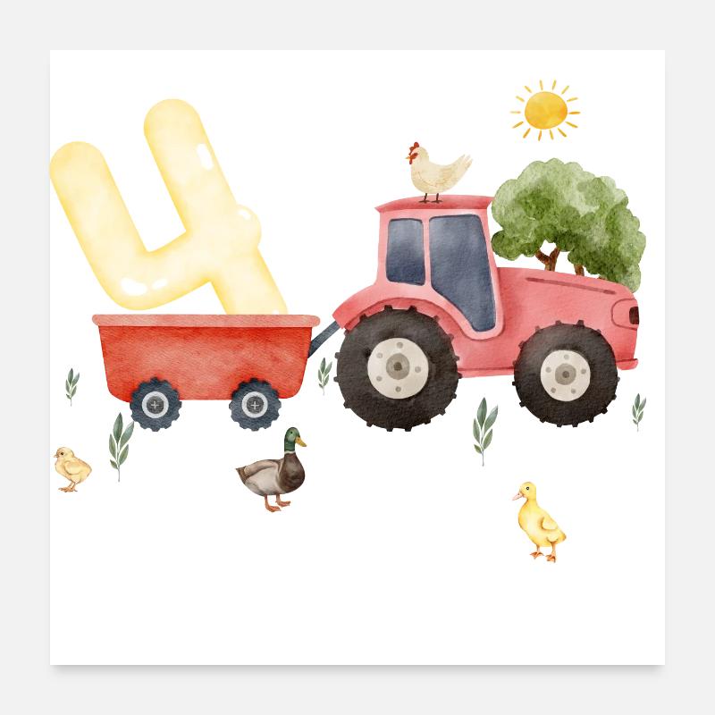4e anniversaire ferme agriculture Poster 60 x 60 cm