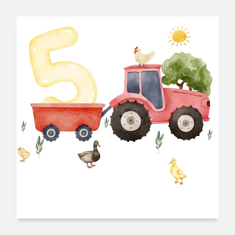 5e anniversaire ferme agriculture Poster 60 x 60 cm