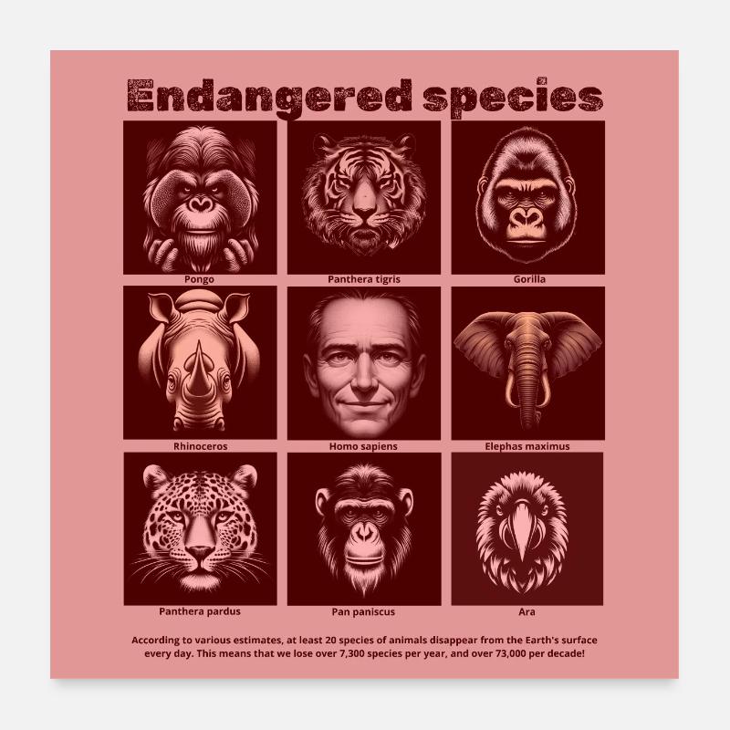 Endangered species - Poster 24" x 24" (60x60 cm) - white