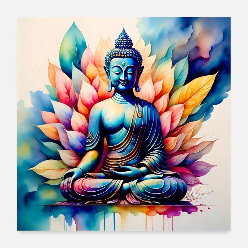 Colorful Buddha Poster 60x60 cm