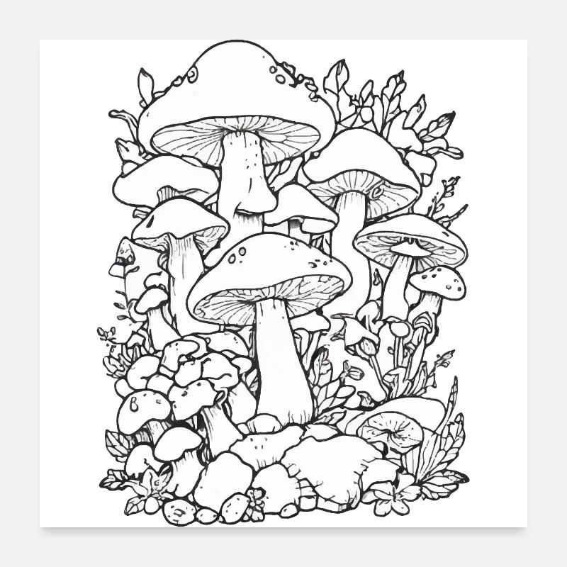 Mycètes Poster 60 x 60 cm