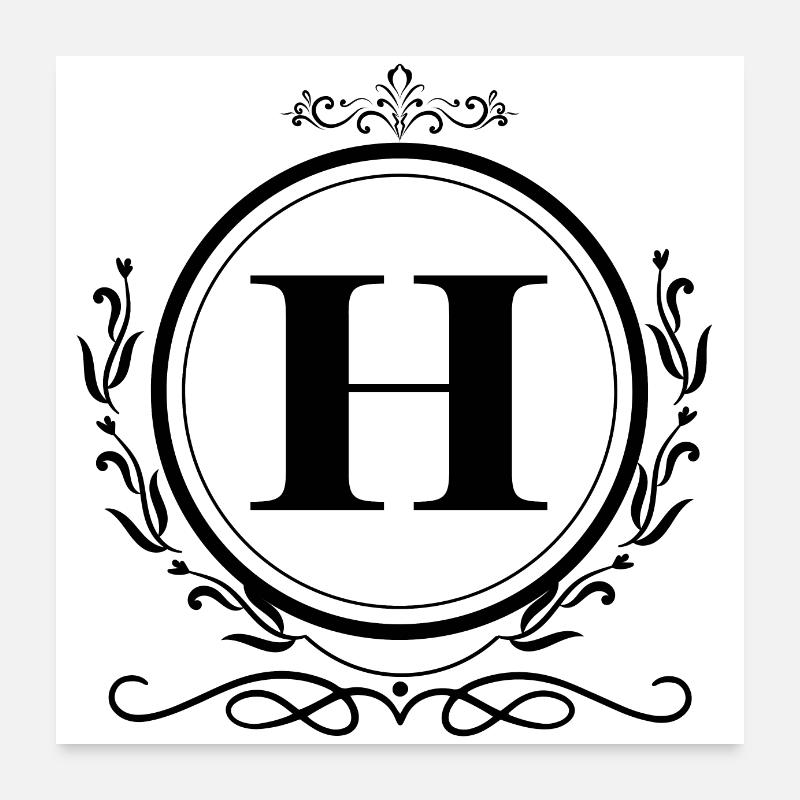 Buchstabe H Dekoration Poster 60x60 cm