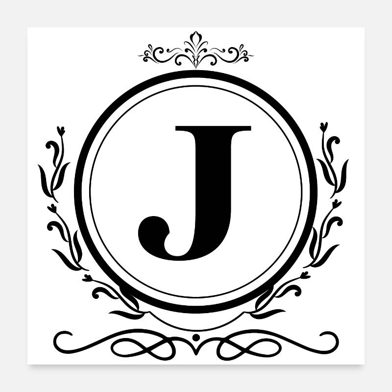 Letter J Decoration Poster 24" x 24" (60x60 cm)