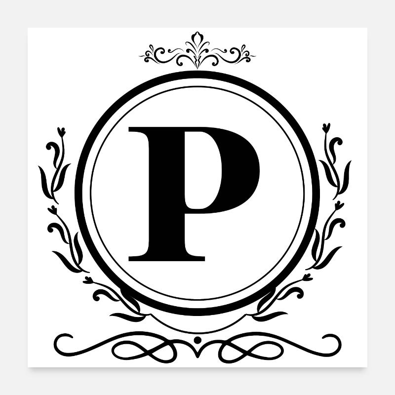 Buchstabe P Dekoration Poster 60x60 cm