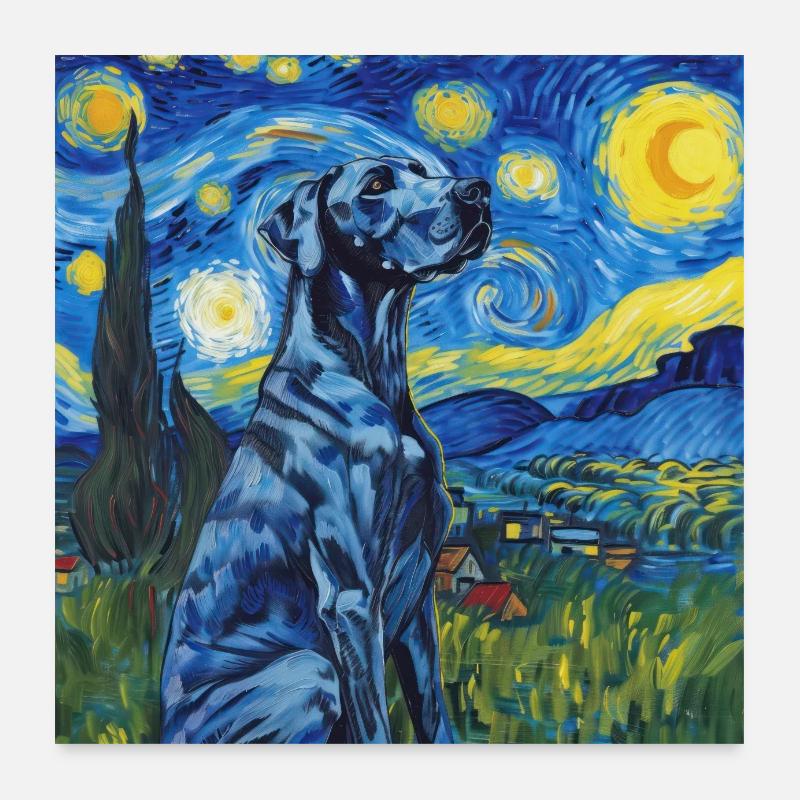 Dogue Allemand, Dogue Allemand, Chien, Van Gogh Poster 60 x 60 cm