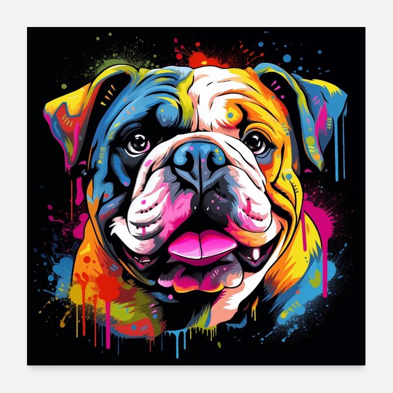 Bouledogue anglais cool Poster 60 x 60 cm