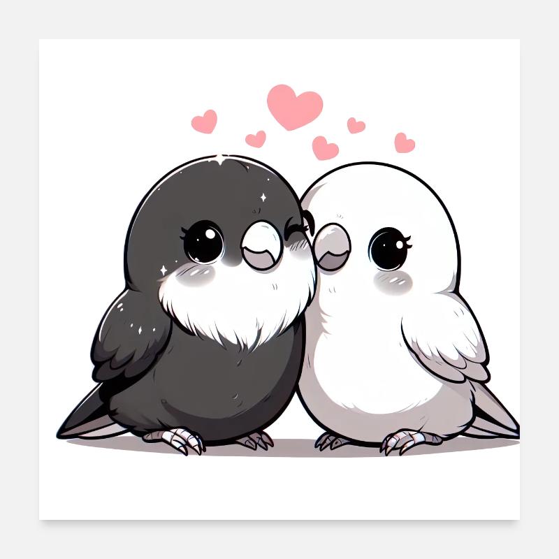 Turteltauben Poster 60x60 cm