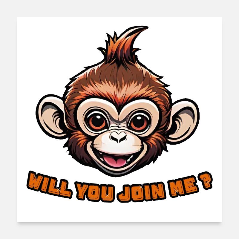 Sweet Monkey Poster 24" x 24" (60x60 cm)