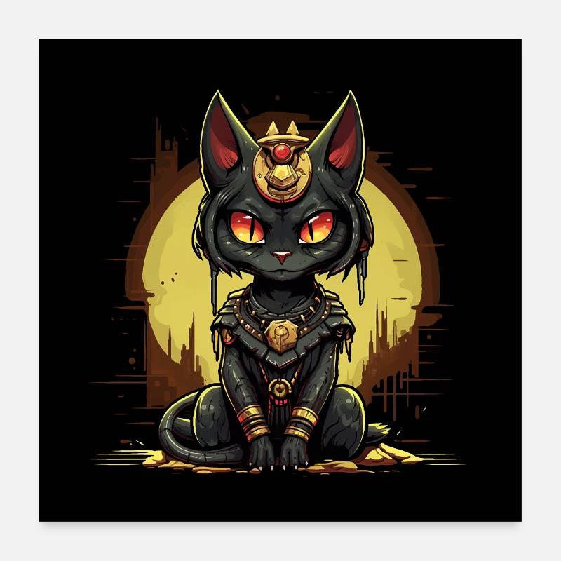 Pharao Tempel Katze Poster 60x60 cm