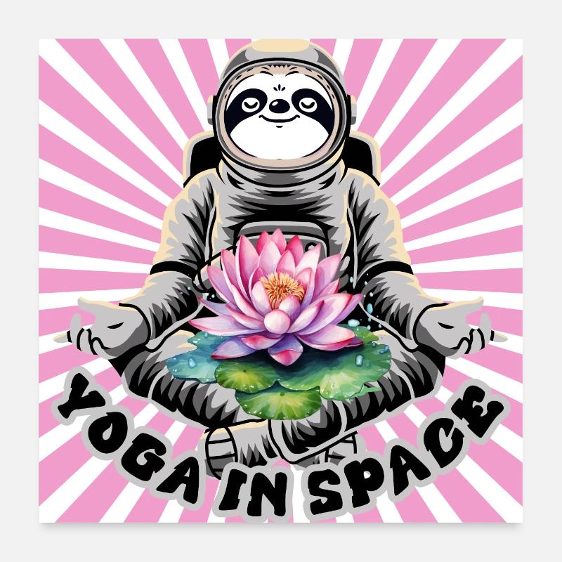 Yoga in Space Poster 24" x 24" (60x60 cm)