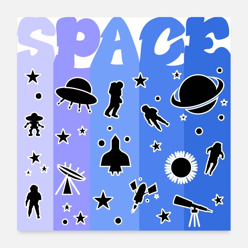Space, Astronaut, All, Weltall Poster 60x60 cm